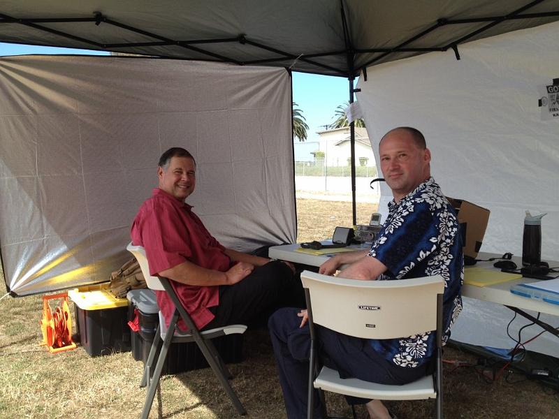 MD photo (181a).jpg - RPV Mayor Jerry Duhovic with Chris Storey KA6WNK at Get On the Air (GOTA) station